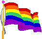waving pride flag on a flagpole